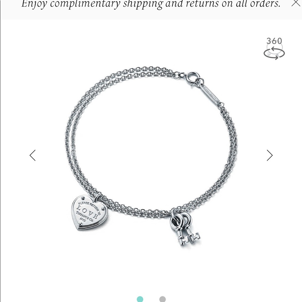 Tiffany’s & Co. bracelet comes with bag and box.